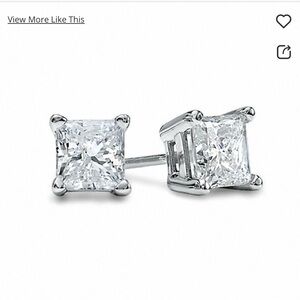 1-1/2 CT. T.W. Princess-Cut Diamond
Solitaire Stud Earrings in 14K White Gold